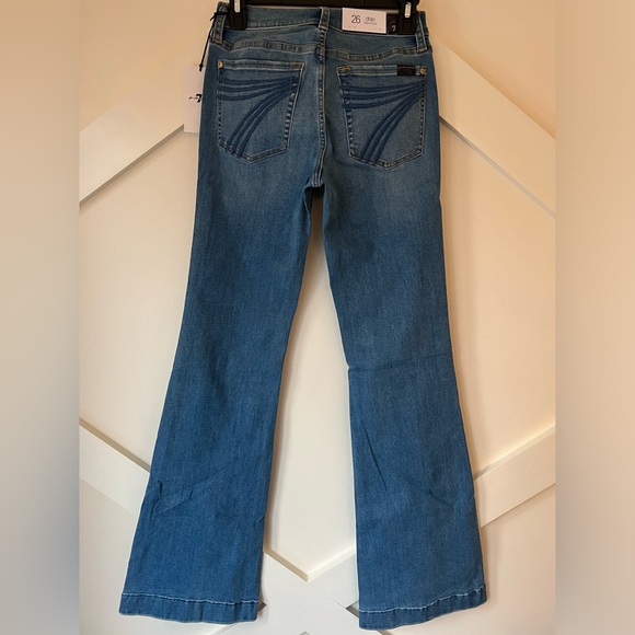 7 For All Mankind Dojo Original Jeans Trouser NWT Size 26 7FAMK Blue Stitching - Picture 6 of 11